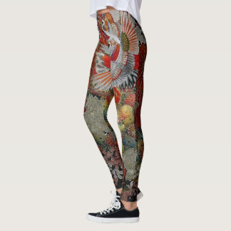 Silke för firandekranblommigt leggings
