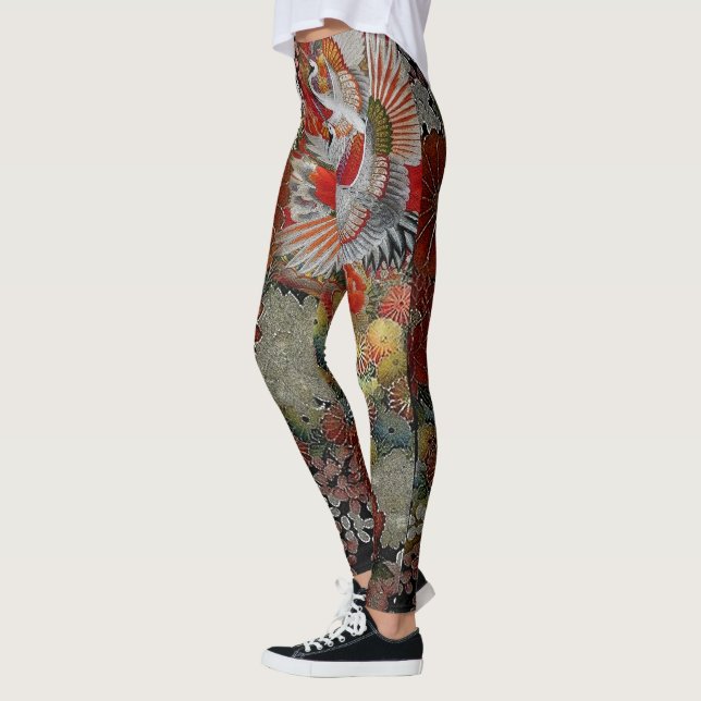 Silke för firandekranblommigt leggings (Vänster)