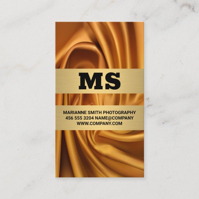 Silke Guld Fabric Visitkort (Framsida)