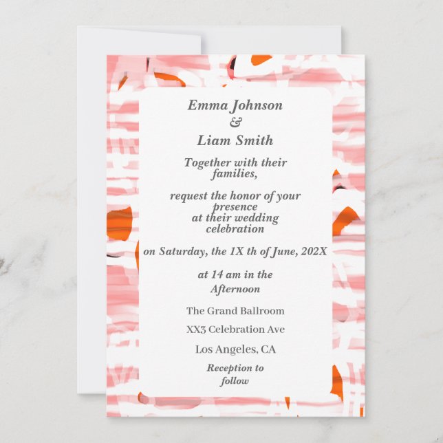 Silke-matttema pastel färg bröllopsinbjudan inbjudningar (Framsida)