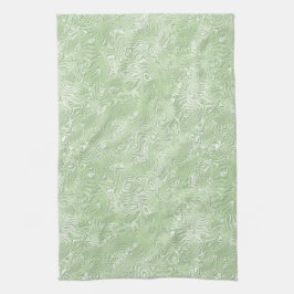 Silke Moire Small Mönster i Lime Green Kökshandduk