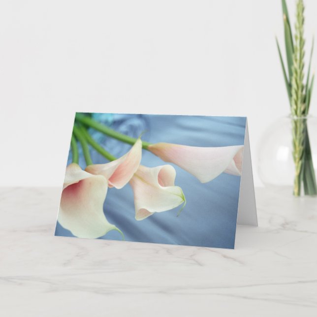 Silke Parad White Calla Lily Art Greeting Card Kort (Framsida)