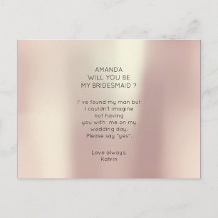 Silke Parly Ro Guld kommer att vara min bridesmaid Inbjudan Vykort