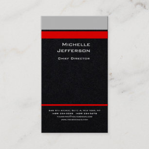 Silke Professionell Modern Grått Red Black Visitkort