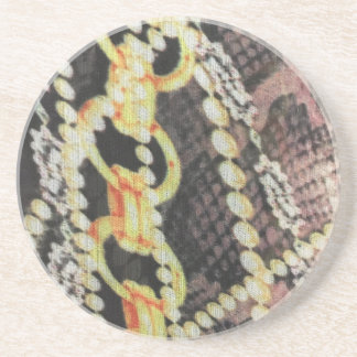 Silke pryder med pärlor och kedjar trycket underlägg sandsten