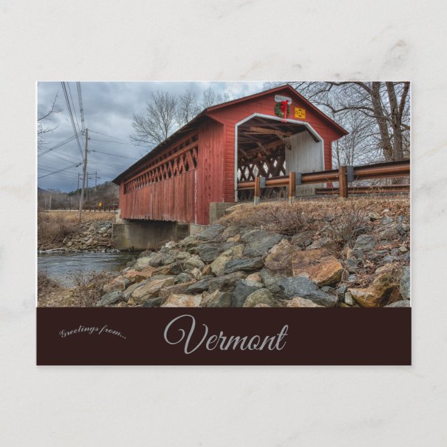 Silke Road Bridge Bennington Vermont Vykort (Framsida)