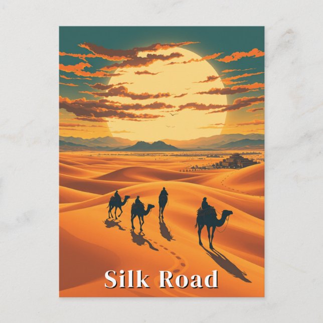 Silke Road Vintage resor Camel Vykort (Framsida)