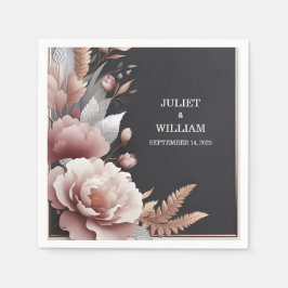 Silke Rosa Boho Peony Garden Dusty Ro Bröllop Pappersservett