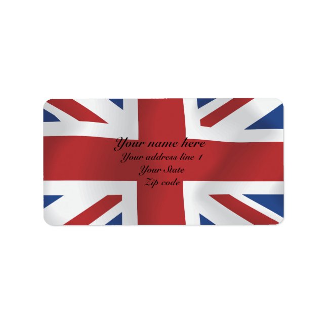 Silke stil Union Jack British Flagga Adressetikett (Framsidan)