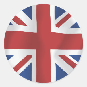 Silke stil Union Jack British Flagga Runt Klistermärke