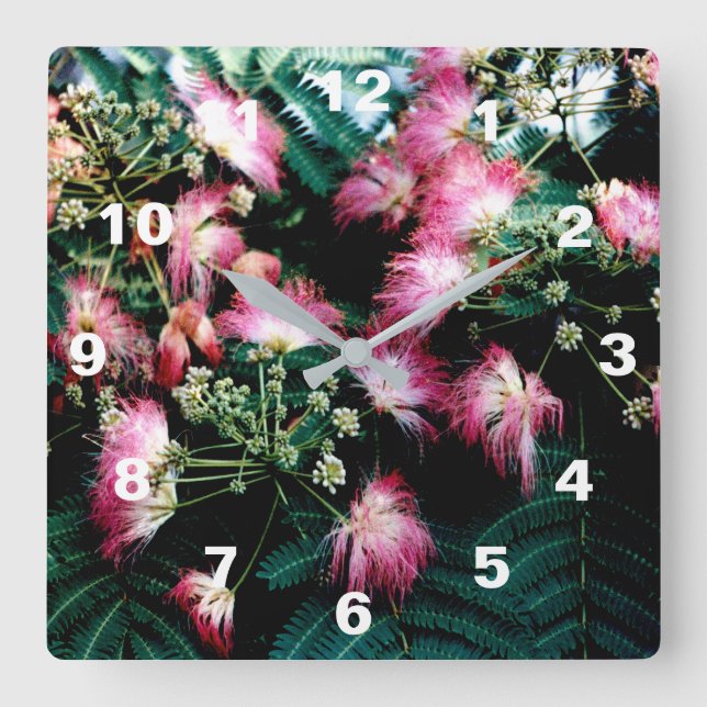 Silke Träd Fyrkantig Klocka (Framsida)