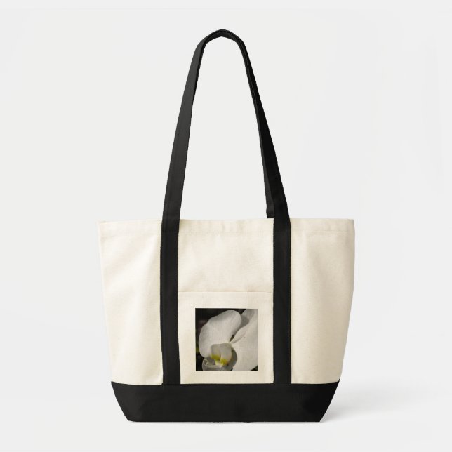 Silke White Orchid Floral Photography tote Bag Tygkasse (Framsidan)