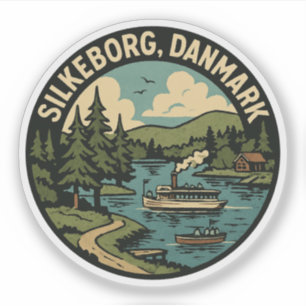 Silkeborg Danmark Sjö Klistermärken