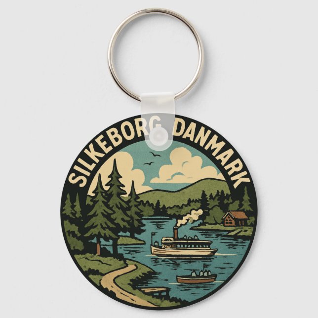 Silkeborg Danmark Sjö Nyckelring (Framsida)