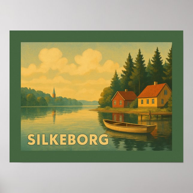 Silkeborg Danmark Sjö Poster (Framsidan)