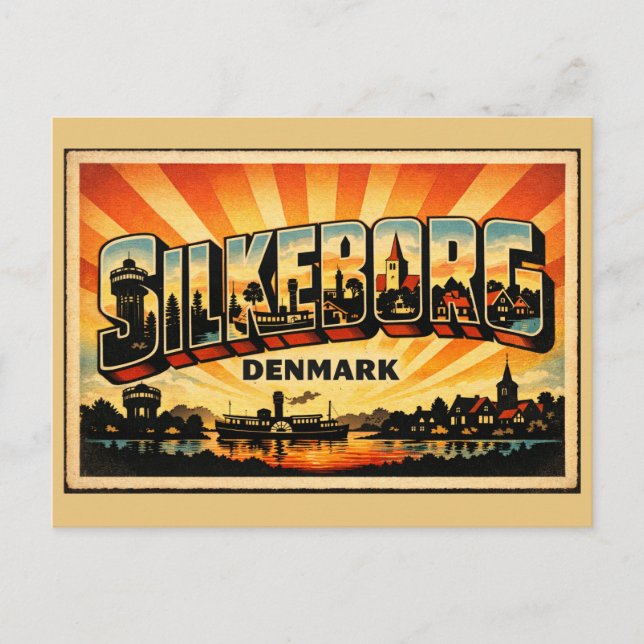 Silkeborg Danmark Sjö Vykort (Framsida)