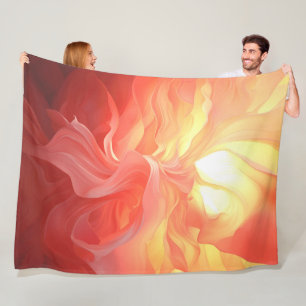 Silken Fluid Vector Coral in Pink and Ivory Fleecefilt