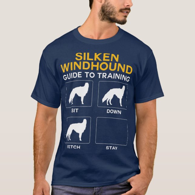 Silken Windhound Guide to Training Hund Obedience T Shirt (Framsida)