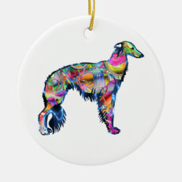 Silken Windhound Julgransprydnad Keramik