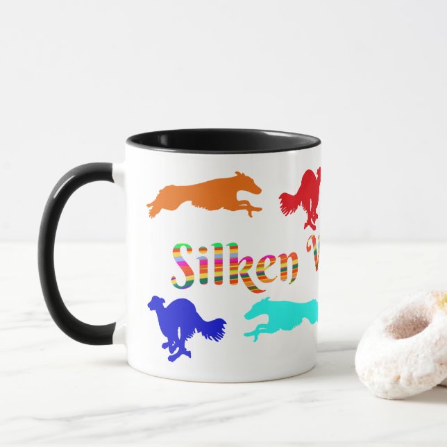 Silken Windhound Running Coffee Mugg (Med munk)