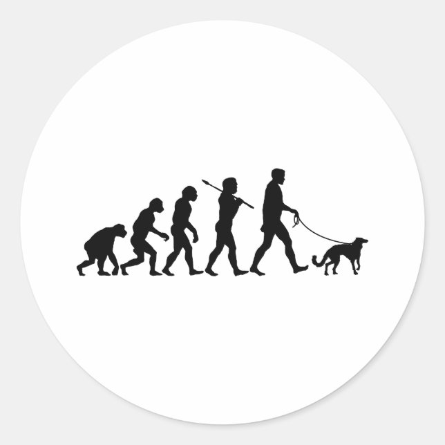 Silken Windhound Runt Klistermärke (Framsida)