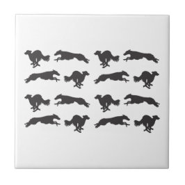 Silken Windhounds Running Kakelplatta