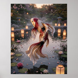 Silkes-Koi-Lykta Damm Poster