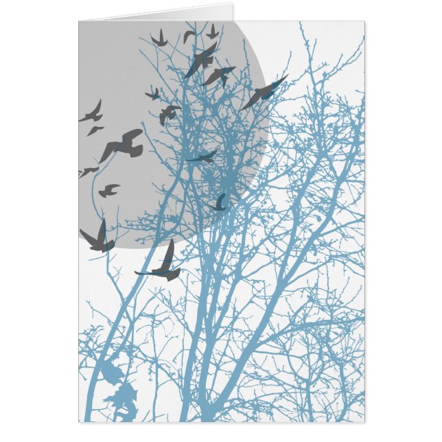 silkesfåglar hälsningskort (Framsidan)