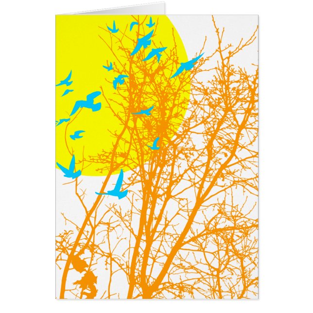 silkesfåglar hälsningskort (Framsidan)