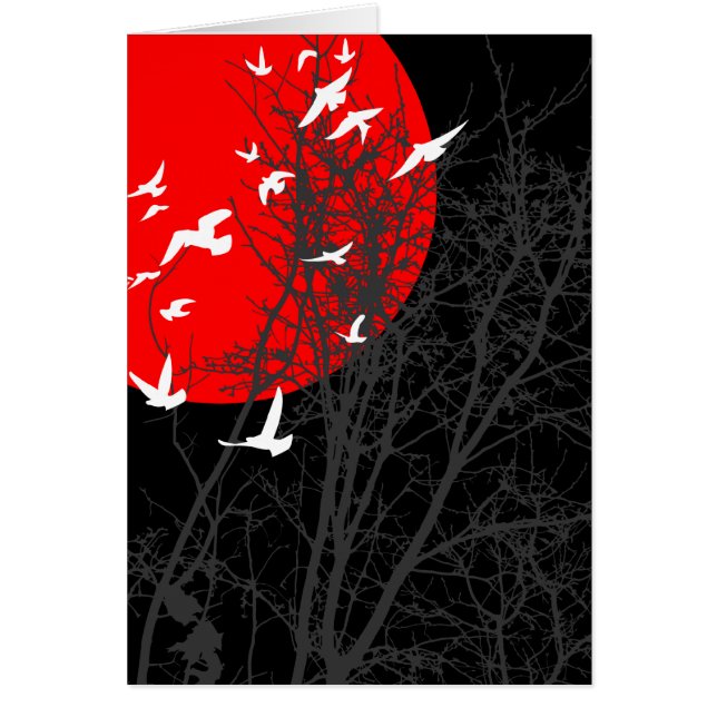 silkesfåglar hälsningskort (Framsidan)