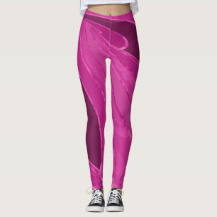 Silkeskurvformad linjer abstrakt i rosa leggings