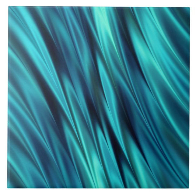 Silkeslen Aquamarine vinkar Kakelplatta (Framsidan)