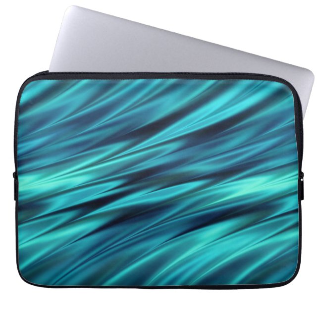 Silkeslen Aquamarine vinkar Laptop Sleeve (Framsidan)