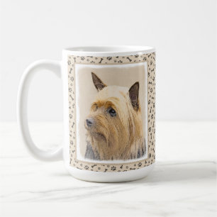 Silkeslen Terriermålning - gullig original- Kaffemugg