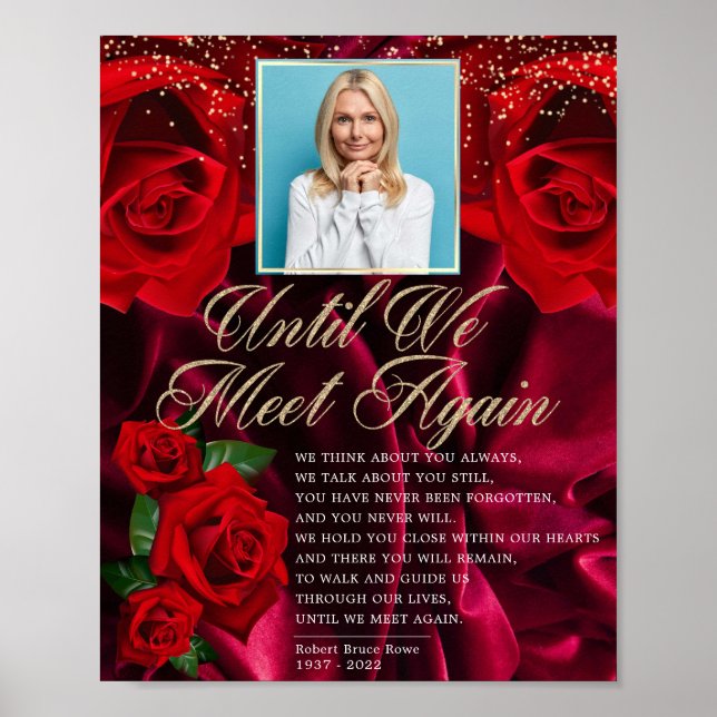 Silkeslenkla Röda Turkiska Rosor Begravning Poesi  Poster (Framsidan)