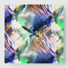 Silkesmässig flytande av färg i mosaik av mjuk abs fyrkantig klocka