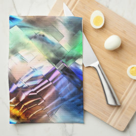 Silkesmässig flytande av färg i mosaik av mjuk abs kökshandduk