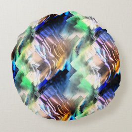 Silkesmässig flytande av färg i mosaik av mjuk abs rund kudde