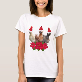 Silkie Bantam Chicken jul Santa Hat T Shirt