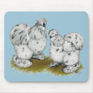 Silkie Bantam Stänk Chickens Musmatta