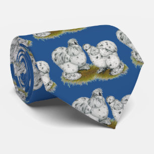 Silkie Bantam Stänk Chickens Slips