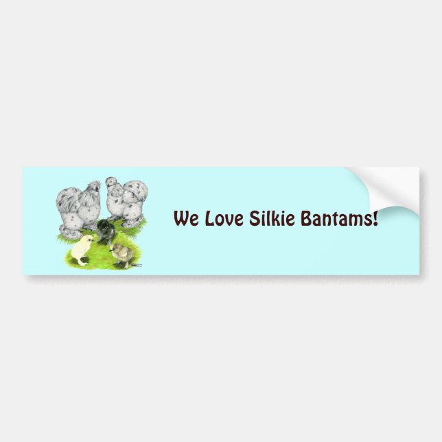 Silkie Bantam Stänk-familjen Bildekal (Framsidan)