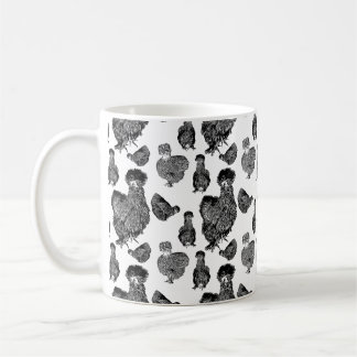 Silkie Bantams Line Art Kaffemugg