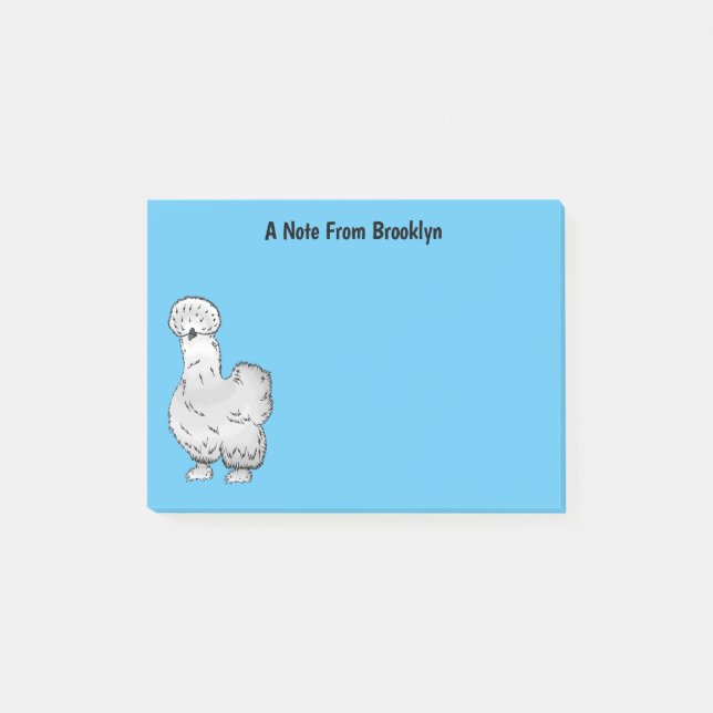 Silkie chicken cartoon illustration  post-it block (Framsida)