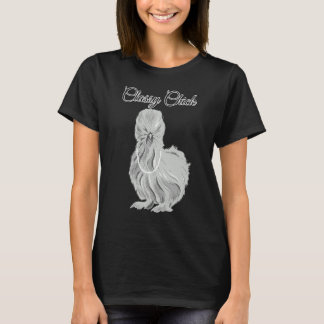 Silkie Chicken Classy Chick Wearing Pearl Necklace T Shirt