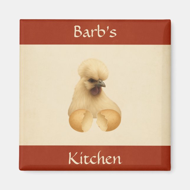 Silkie Chicken Hen Cute Classy Refrigerator Magnet (Framsidan)