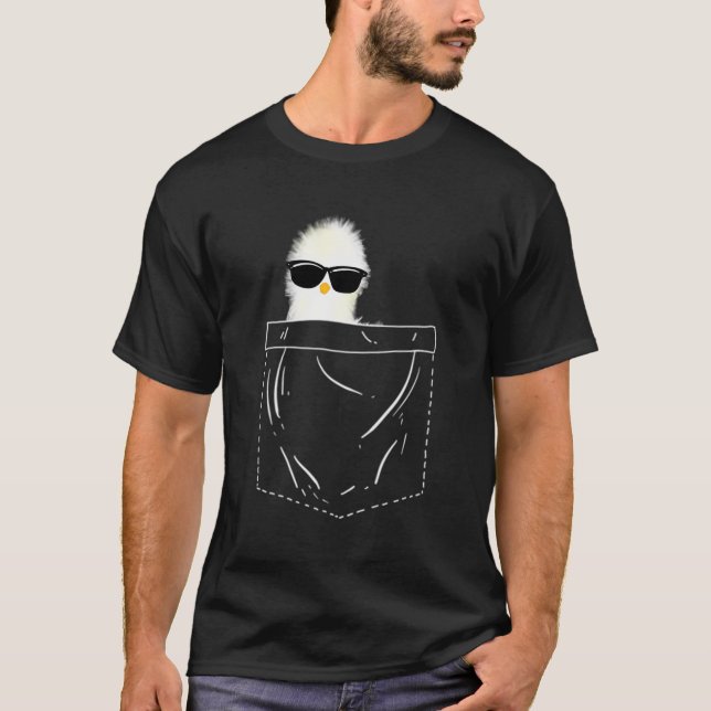 Silkie Chicken i Pocket Coola Silke Pet Owners Fun T Shirt (Framsida)