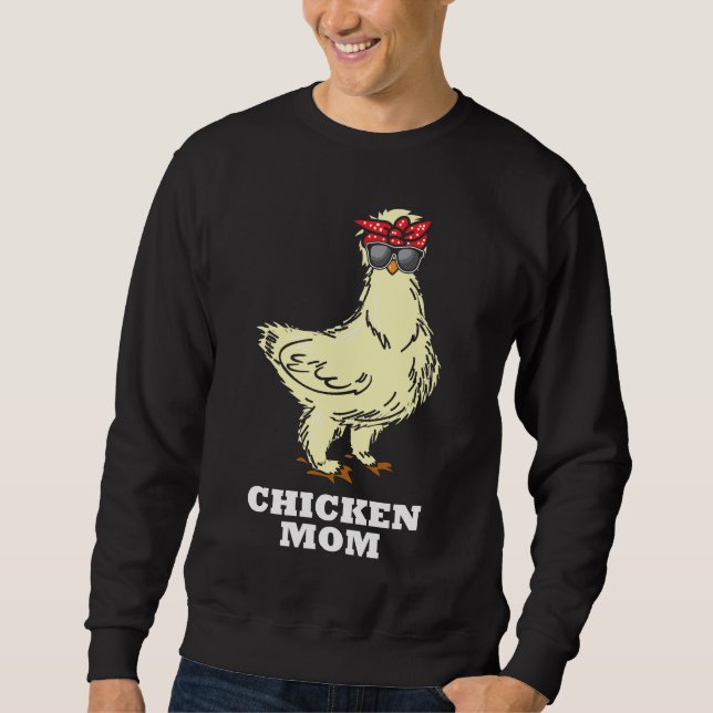 Silkie Chicken Mamma fnyj Chicken Farmer Mor Lång Ärmad Tröja (Framsida)