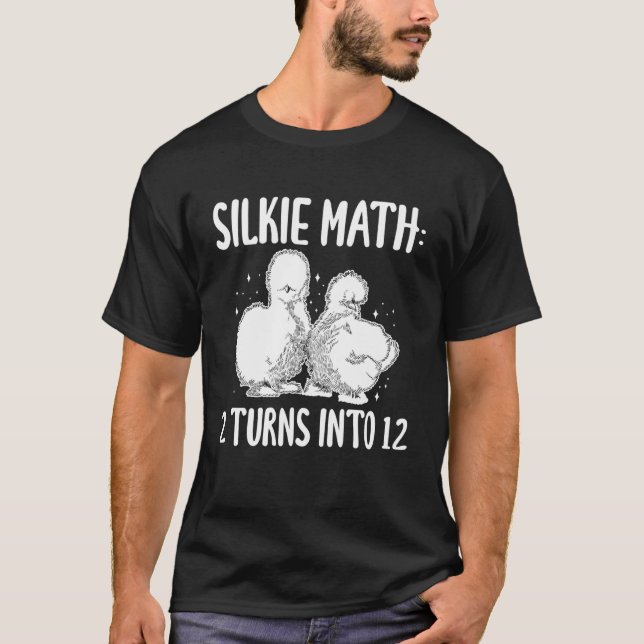 Silkie Chicken Math 2 Förvandlas Till 12 Långärmad T Shirt (Framsida)