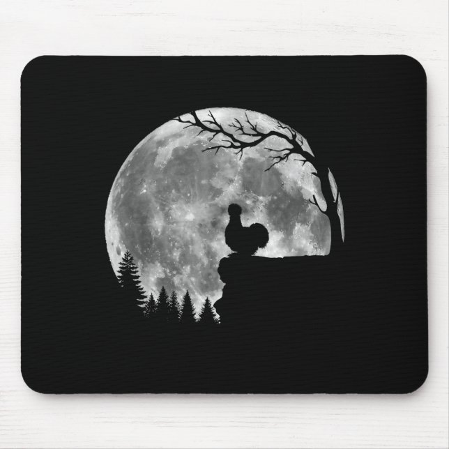 Silkie Chicken Moon Silhouette Funny Lazy Hallowee Musmatta (Framsidan)